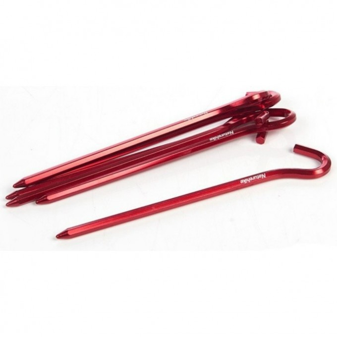 Колышки NATUREHIKE NH15A008-I алюминиевые для палатки (8 шт.) 18 см красный 6927595717806-R Колышки NATUREHIKE NH15A008-I алюминиевые для палатки (8 шт.) 18 см красный 6927595717806-R