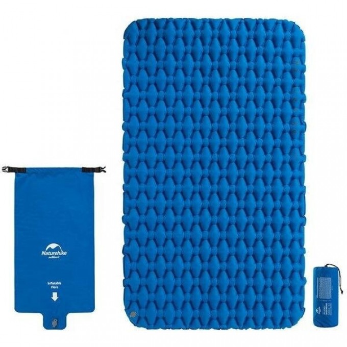 Коврик спальный NATUREHIKE NH19Z055-P FC11 двойной с надувным мешком голубой 6927595735428 Коврик спальный NATUREHIKE NH19Z055-P FC11 двойной с надувным мешком голубой 6927595735428