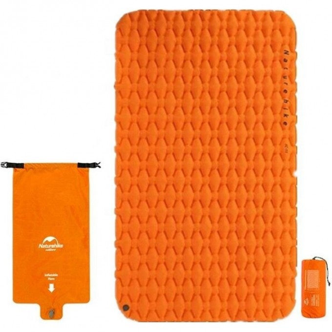 Коврик спальный NATUREHIKE NH19Z055-P FC11 двойной с надувным мешком оранжевый 6927595735435 Коврик спальный NATUREHIKE NH19Z055-P FC11 двойной с надувным мешком оранжевый 6927595735435