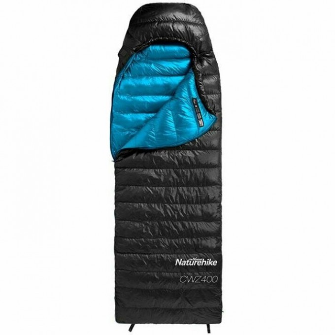 Мешок спальный NATUREHIKE CWZ400 NH19W400-Z с пуховым конвертом М черный 6927595765357 Мешок спальный NATUREHIKE CWZ400 NH19W400-Z с пуховым конвертом М черный 6927595765357