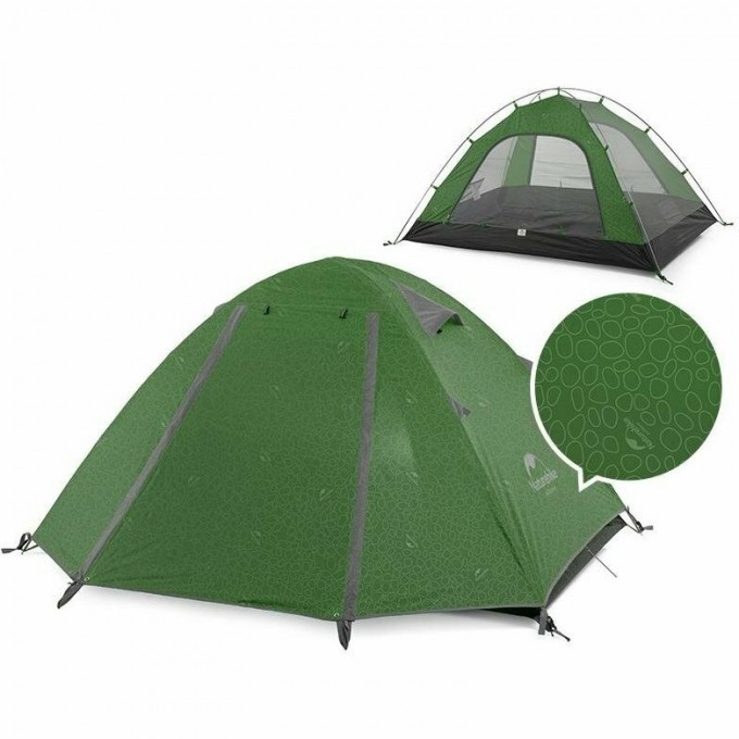 Палатка NATUREHIKE P-SERIES NH18Z044-P 210T65D четырехместная темно-зеленая 6927595762646 Палатка NATUREHIKE P-SERIES NH18Z044-P 210T65D четырехместная темно-зеленая 6927595762646