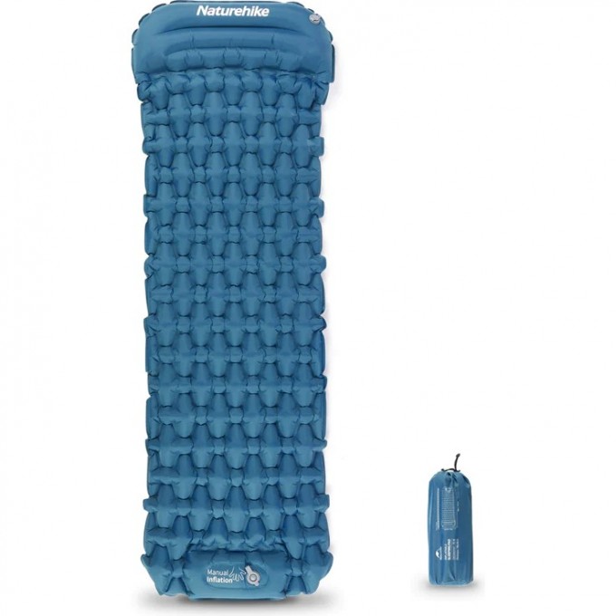 Туристический надувной матрас NATUREHIKE CNK2300DZ0001 FC-12 с насосом синий 6976023929496 Туристический надувной матрас NATUREHIKE CNK2300DZ0001 FC-12 с насосом синий 6976023929496