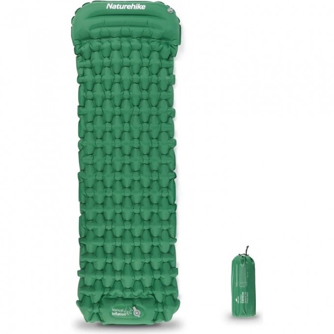 Туристический надувной матрас NATUREHIKE CNK2300DZ0001 FC-12 с насосом зелёный 6976023929540 Туристический надувной матрас NATUREHIKE CNK2300DZ0001 FC-12 с насосом зелёный 6976023929540