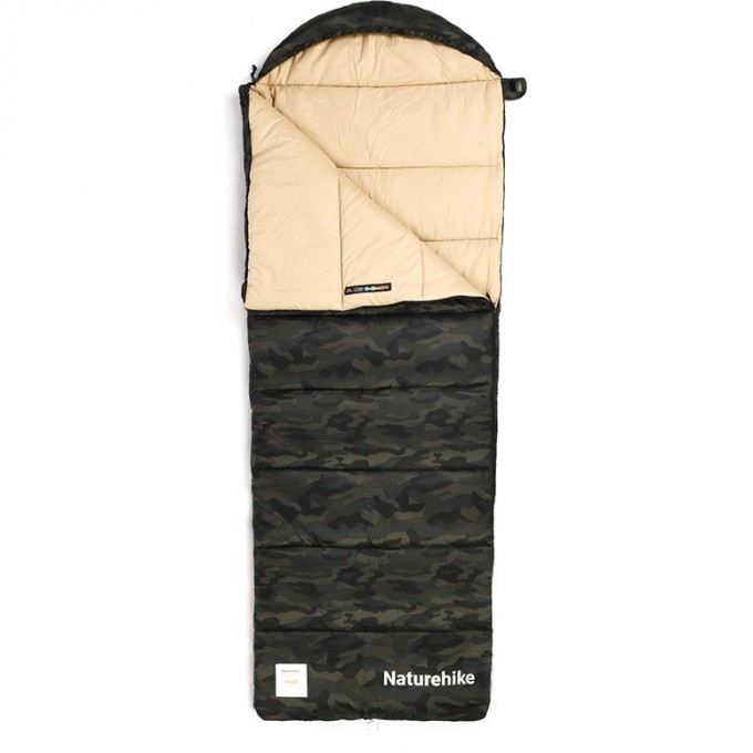 Ультралёгкий спальный мешок NATUREHIKE CNK2350WS023 M320 хлопковый с капюшоном весна осень камуфляжный, молния слева 6975641889199 Ультралёгкий спальный мешок NATUREHIKE CNK2350WS023 M320 хлопковый с капюшоном весна осень камуфляжный, молния слева 6975641889199