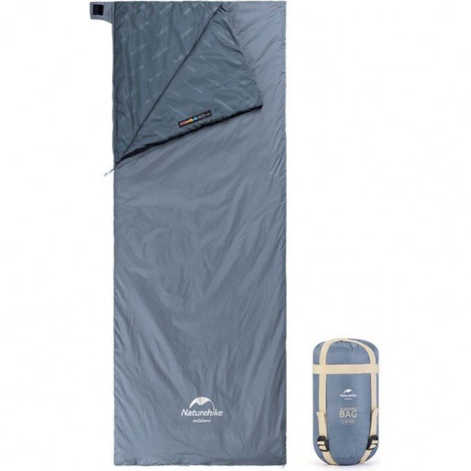 Ультралёгкий спальный мешок NATUREHIKE тип конверт LW180 лето Blue Size M 6927595777947 Ультралёгкий спальный мешок NATUREHIKE тип конверт LW180 лето Blue Size M 6927595777947